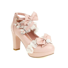 Round Head Versatile Little Student Princess Shoes Pink