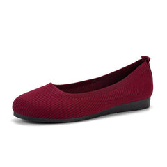 Round Toe Flat Bottom Women's Doug Pumpi Wine Red