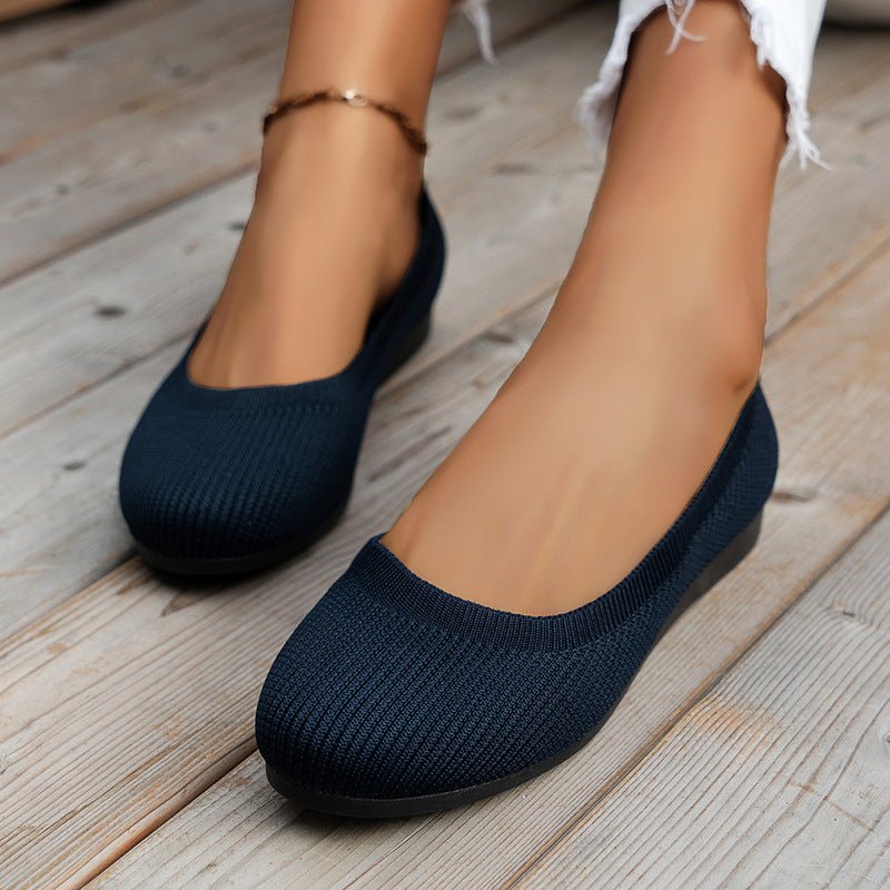 Round Toe Flat Bottom Women's Doug Pumpi Dark Blue