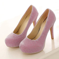 Round - toe stiletto fashion shoes Black