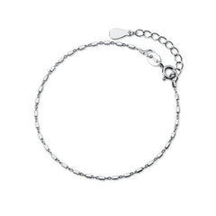 S925 Silver Square Charm Bracelet Elegant Jewelry for Women Silver