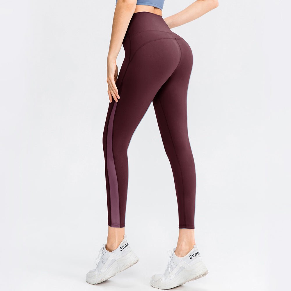 Seamless High Waisted Butt - Lifting Yoga Leggings for Women Dark red