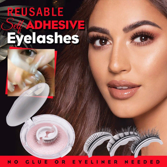 Self Adhesive Reusable 3D Mink Lashes Natural False Eyelashes 3DF009 thick style