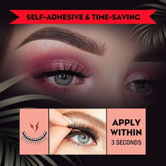 Self Adhesive Reusable 3D Mink Lashes Natural False Eyelashes 3DF009 thick style