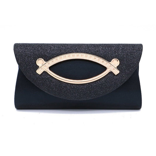 Sequined ladies clutch Black
