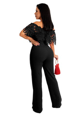 Sexy Off - the - Shoulder Ruffles Jumpsuit S