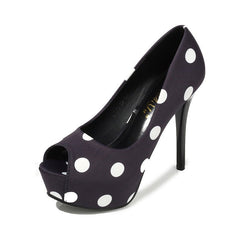 Shallow mouth fish mouth high heels Black