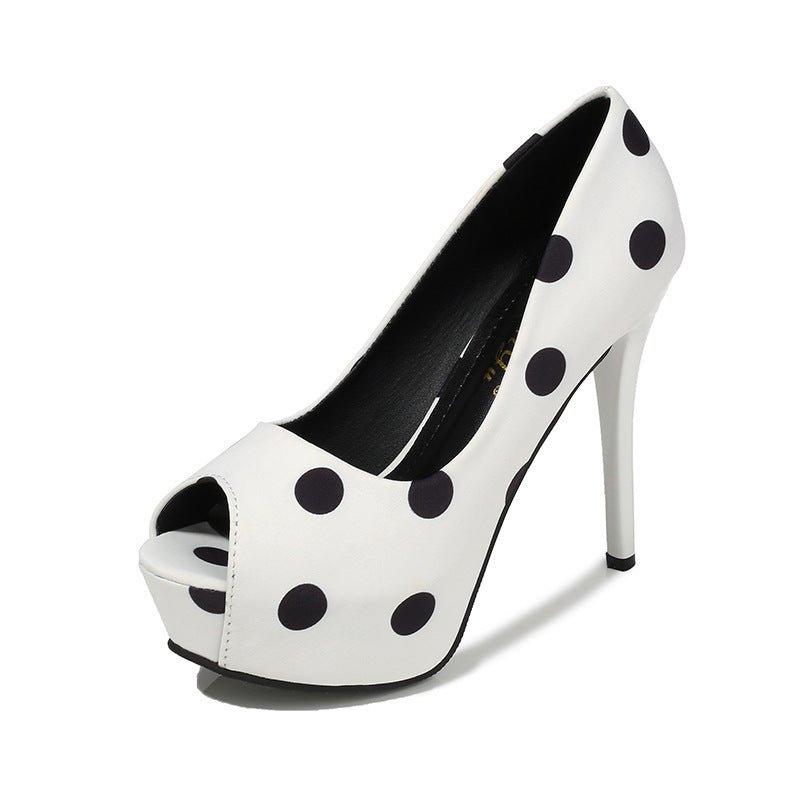 Shallow mouth fish mouth high heels White