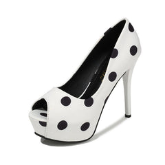 Shallow mouth fish mouth high heels White