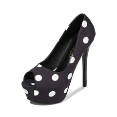 Shallow mouth fish mouth high heels Black
