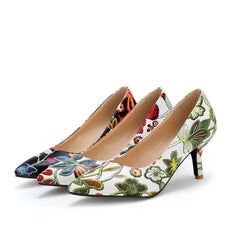 Shallow mouth pointed high heels Blue