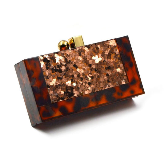 Shell Acrylic Stitching Shoulder Clutch Female Bag Tortoiseshell