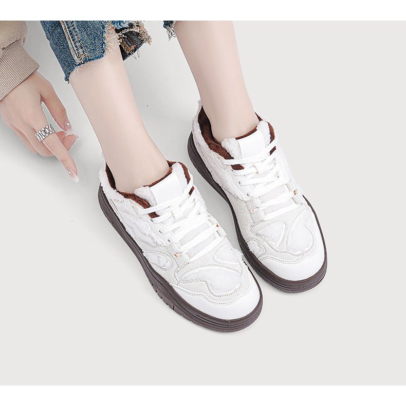 Shock - absorbing Wear - resistant Winter All - matching Women's Shoes Teddy White