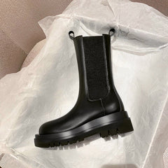 Short boots women Martin boots Black high