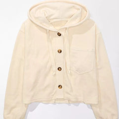 Short Loose Hooded Cozy Oversized Lightweight Pullover Sweater Beige