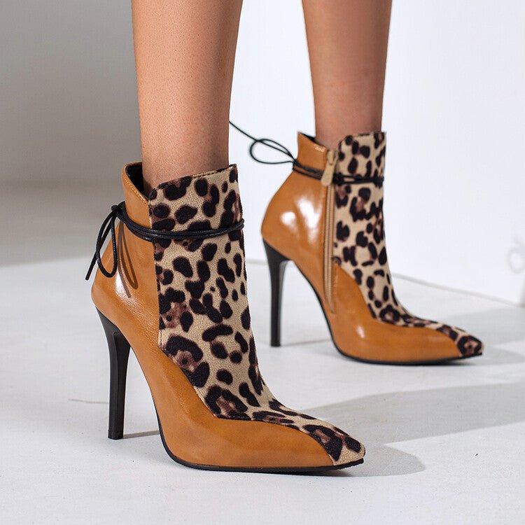 Short Pointed Toe Knight Boots with Thin High Heels Black
