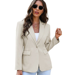 Single - Button Suit Effortless Solid Color Catching Slim Waist Coat Khaki