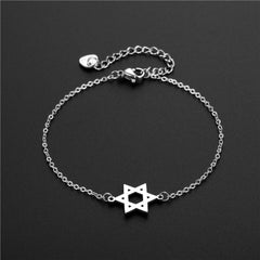 Six - pointed Star Bracelet: Stainless Steel Titanium Steel Steel