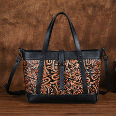 Skeleton - Skin Hand Carved First Layer Cowhide Bag Retro Coffee