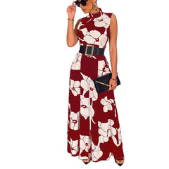 Sleeveless Elegant Slim - fit Printed Jumpsuit S