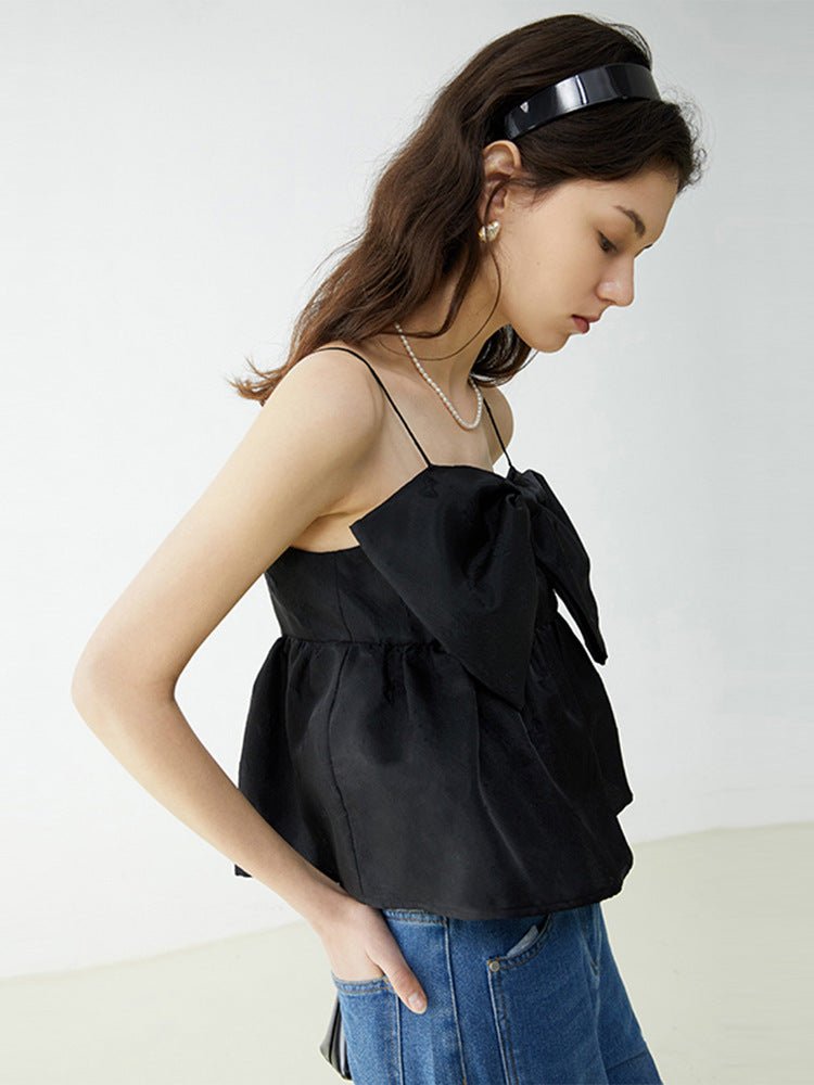 Small Black Camisole Vest Women's Summer Outer Wear Black