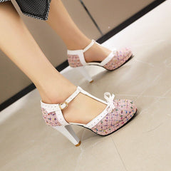 Small fragrance high heel sandals Beige