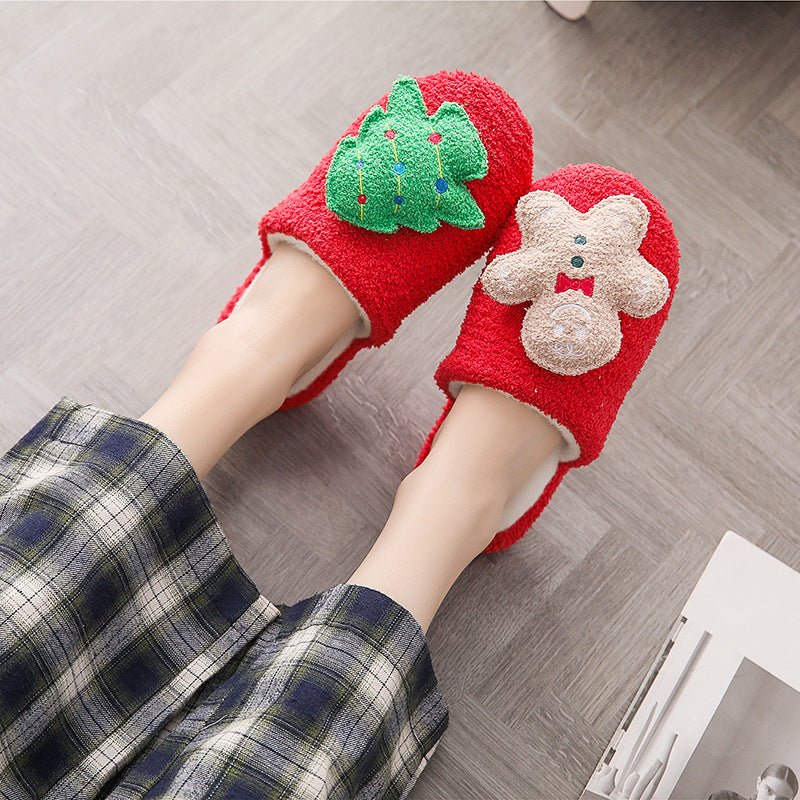 Soft Fuzzy Christmas Slippers Chic Comfort Spoil Your Feet in Style Green Biscuit Slippers