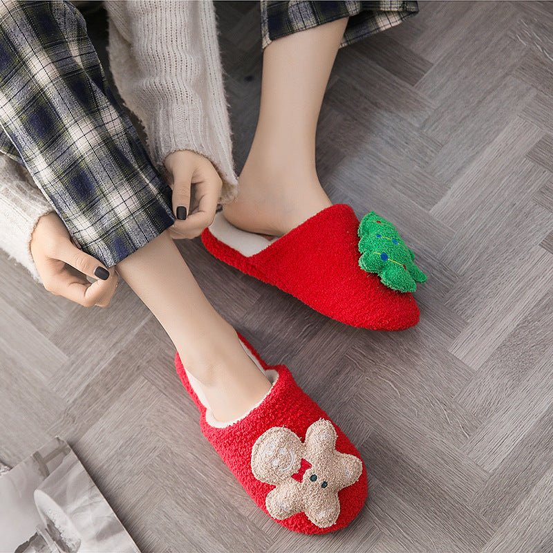 Soft Fuzzy Christmas Slippers Chic Comfort Spoil Your Feet in Style Green Biscuit Slippers