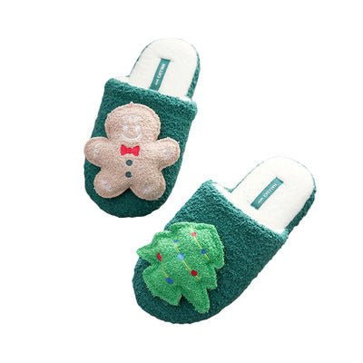 Soft Fuzzy Christmas Slippers Chic Comfort Spoil Your Feet in Style Green Biscuit Slippers