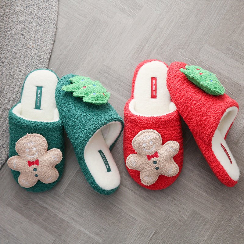 Soft Fuzzy Christmas Slippers Chic Comfort Spoil Your Feet in Style Green Biscuit Slippers