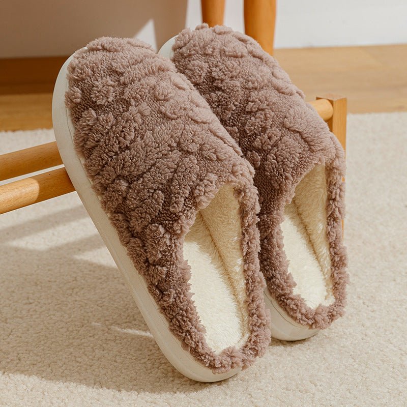 Soft Plush Slippers Women Men Cozy Fluffy Fleece House Shoes Coffee