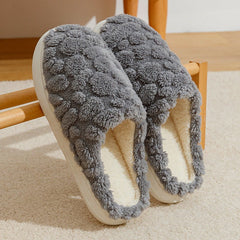 Soft Plush Slippers Women Men Cozy Fluffy Fleece House Shoes Grey