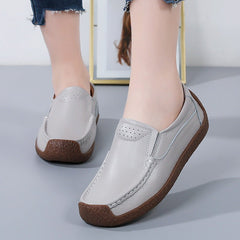 Soft & Secure: Non - Slip Cowhide Shoes for Women Gray