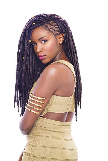 Solid Braided African Black Chemical Fiber Wig 1 style