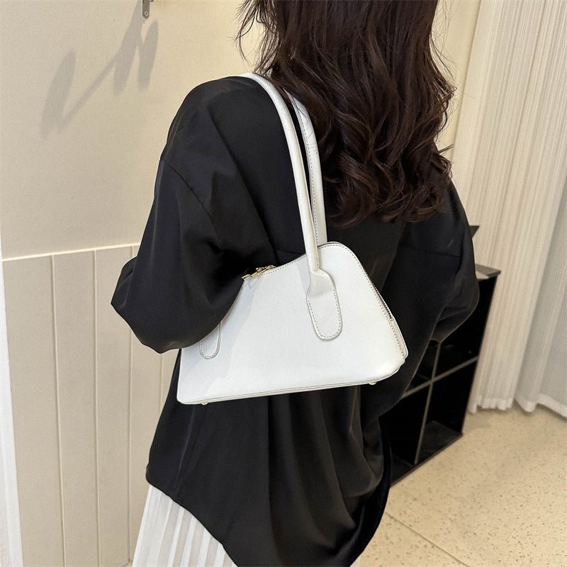 Solid Color Shoulder Underarm Small Square Bag Black