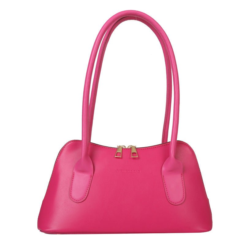 Solid Color Shoulder Underarm Small Square Bag Rose Red