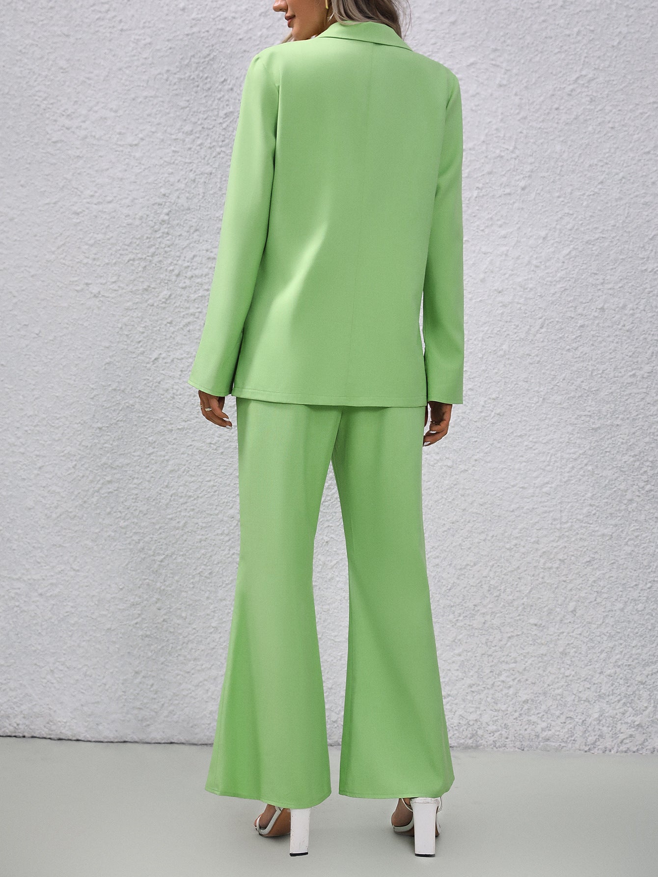 Solid Color Small Suit Bell - bottom Pants Fruit Green