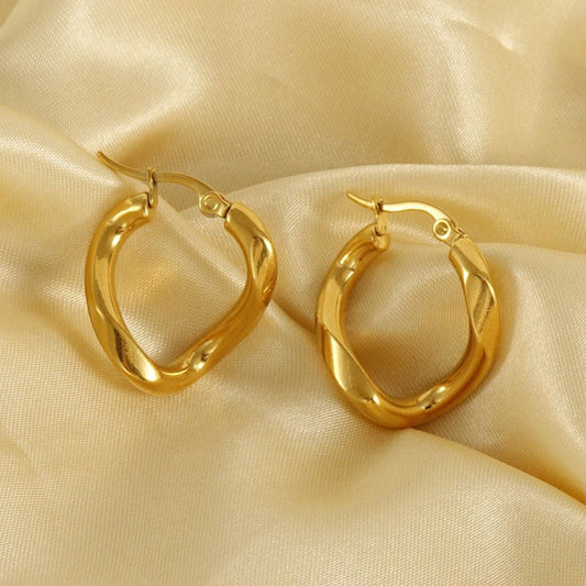 Sophisticated Twisted Irregular Design High - Grade Earrings JY530 Gold