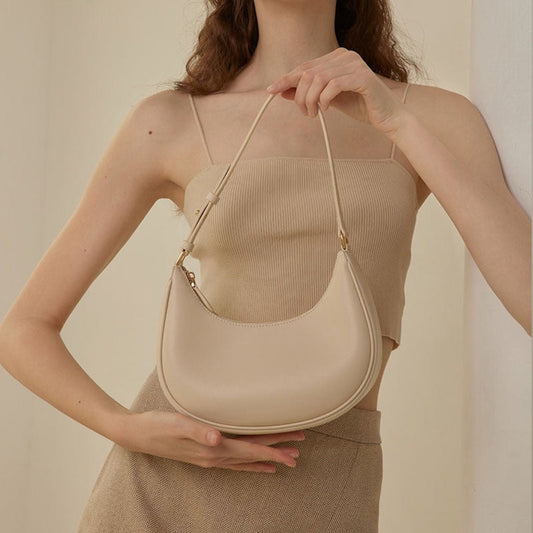 Sophisticated Underarm Hobos Bag with Niche Design Beige