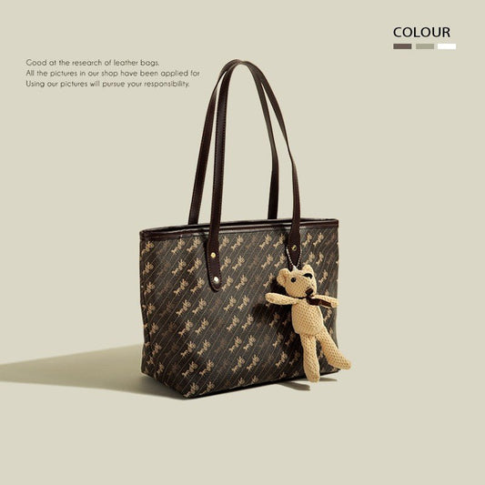 Spacious Casual Shoulder Tote Bag for Women Coffee Color