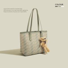 Spacious Casual Shoulder Tote Bag for Women Blue