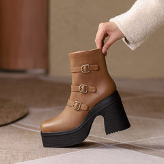 Spring and Autumn All - Match Single Boots Black