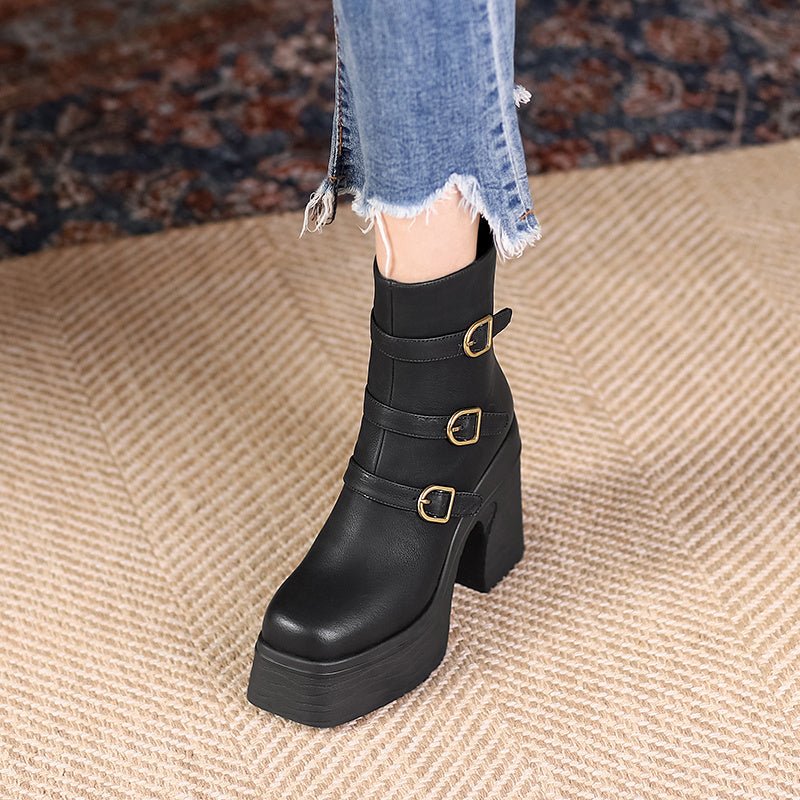 Spring and Autumn All - Match Single Boots Black