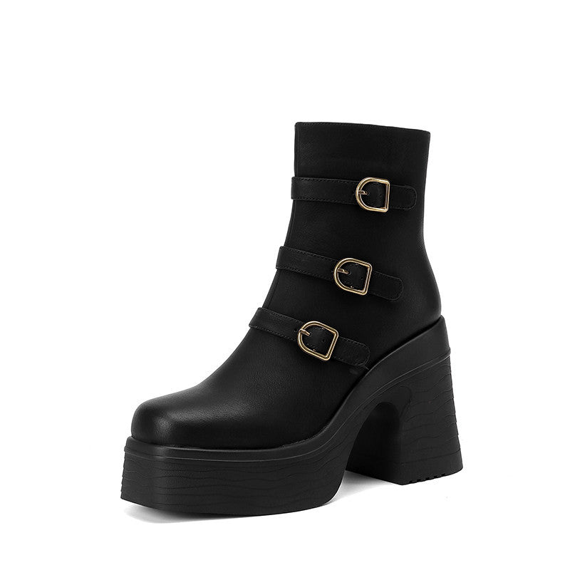 Spring and Autumn All - Match Single Boots Black