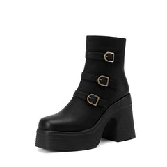 Spring and Autumn All - Match Single Boots Black