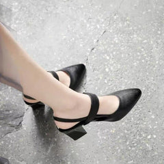 Spring And Summer Thick High Heel Women's Chunky Platform Sandals Black