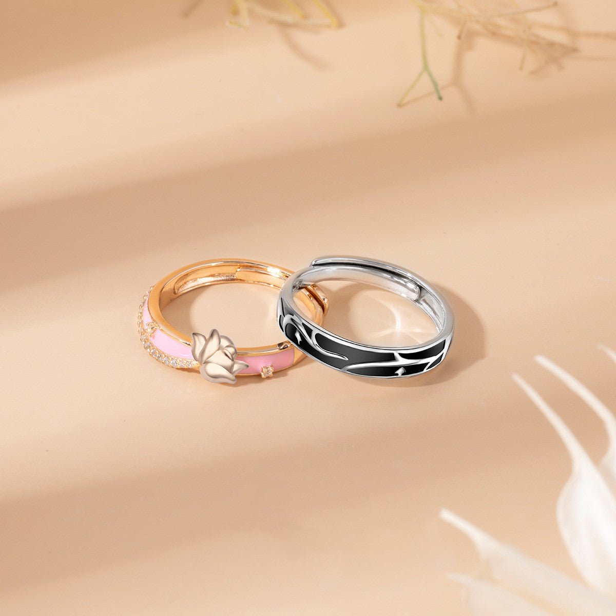 Sterling Silver Opening Couple Rings – Niche and Non - fading Couple Rings Women's