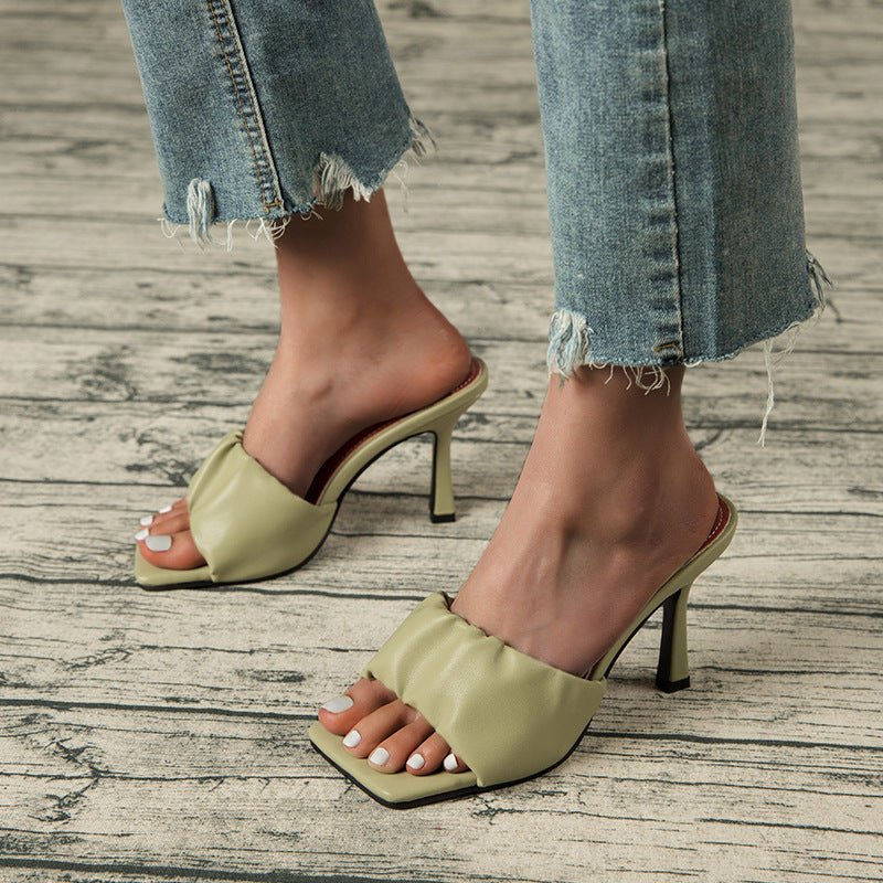Stiletto Heels And Sandals Fashion Color Outside Wearing Slippers For Women White