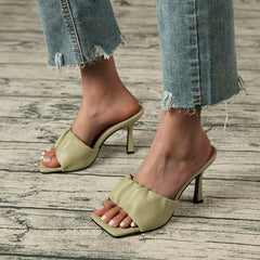 Stiletto Heels And Sandals Fashion Color Outside Wearing Slippers For Women White