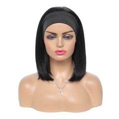 Straight Bob Human Hair Headband Wig Photo color